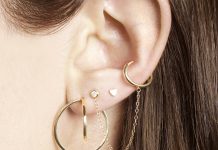Tiny Diamond Ear Cuff Chain Earring